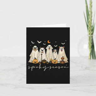 Carte Chiens Fantômes Joyeux Halloween Saison Éffrayante