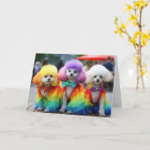 Carte Chiens gay pride Bichon Frisse (Fleur jaune)