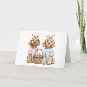 Carte Chiens Goldendoodle de Pâques