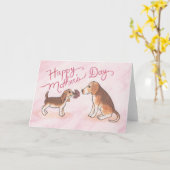 Carte Chiens heureux du jour de mère (Fleur jaune)