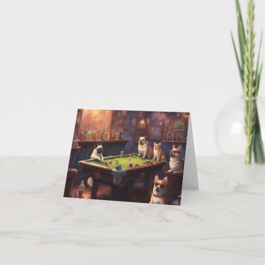 Carte Chiens jouant au billard ils grattent beaucoup ann (Devant)