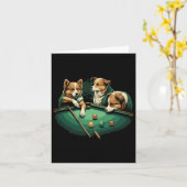 Carte Chiens Jouer Table Billard Billard 8 Ball (Fleur jaune)