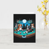 Carte Chiens Jouer Table Billard Billard 8 Ball (Fleur jaune)