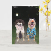 Carte Chiens/laboratoires amusants comme humains à Hallo (Fleur jaune)