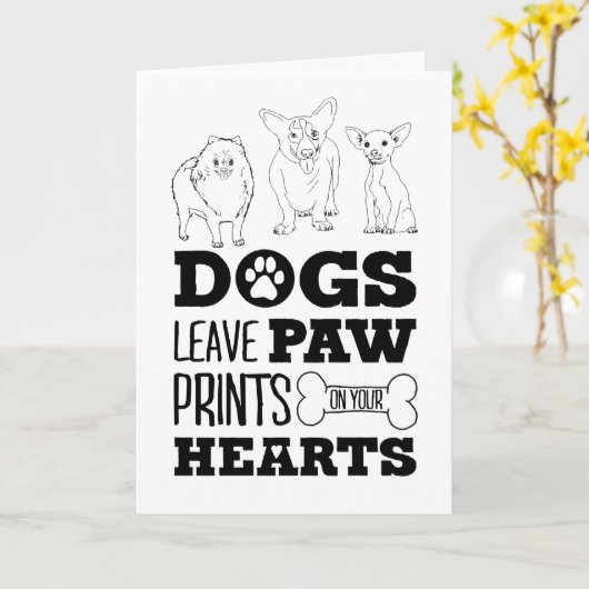 Carte Chiens Laisser des Empreintes de pattes sur votre (Fleur jaune)