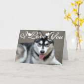Carte Chiens Malamute d'Alaska Je T'Aime (Fleur jaune)