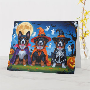 Carte Chiens Malinois belges Citrouille Halloween Funny