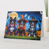 Carte Chiens Malinois belges Citrouille Halloween Funny (Devant)