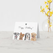 Carte Chiens mignons (Fleur jaune)