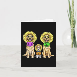 Carte Chiens mignons Costume de tournesol Halloween Citr
