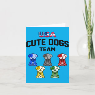 Carte Chiens Mignons Drôles Équipe De Chiots Usa