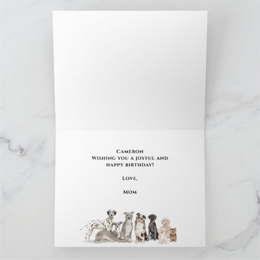 Carte Chiens mignons Joyeux anniversaire (Intérieur)
