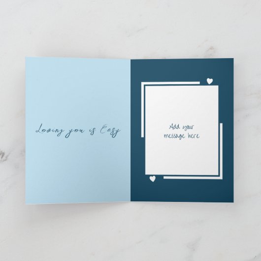 Carte Chiens mignons nom bleu Saint Valentin (Intérieur)