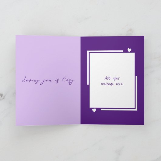 Carte Chiens mignons nom violet Saint-Valentin (Intérieur)