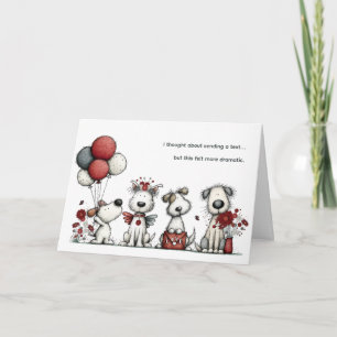 Carte Chiens mignons qui pensent à vous Encouragement dr