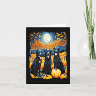 Carte Chiens Noirs Halloween Amoureux des Chiens Nuit Ét