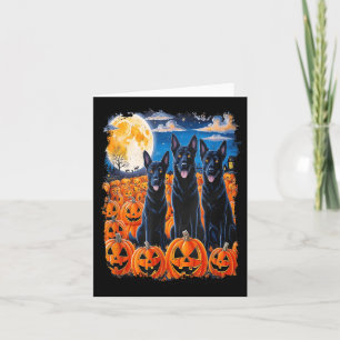 Carte Chiens noirs Halloween Amoureux des chiens Nuit ét