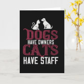 Carte Chiens ont propriétaire Chats ont du personnel (Fleur jaune)