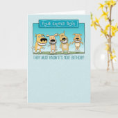 Carte Chiens passionnés Anniversaire (Fleur jaune)