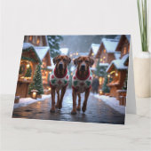 Carte Chiens Rhodesian Ridgeback Noël Neige Fêtes (Devant)