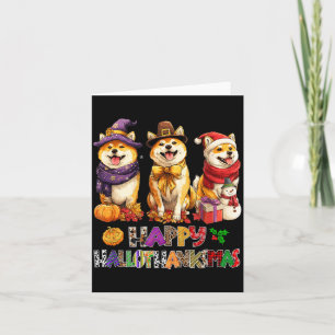 Carte Chiens Shiba Hallothanksmas Halloween Noël