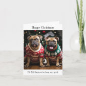 Carte Chiens taureaux mastiff en pulls de Noël (Devant)