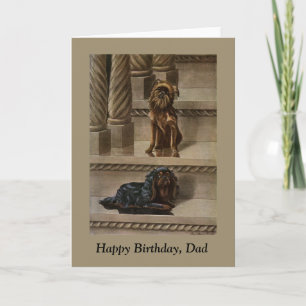 Carte Chiens vintages assis sur un escalier Anniversaire