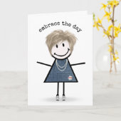 Carte Chiffre À Bâtons Fille En Basket (Fleur jaune)