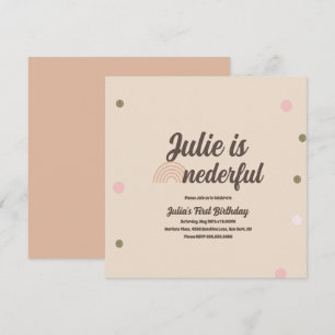 Carte Chiffre bohème arc-en-ciel premier anniversaire On