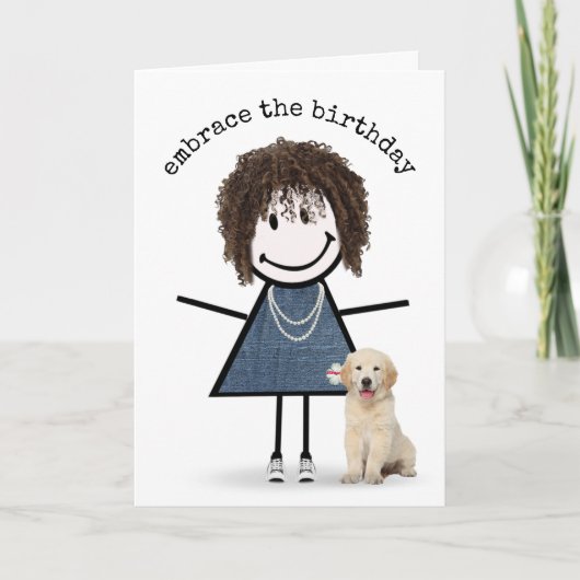 Carte Chiffre d'anniversaire fille avec Golden Retriever (Devant)