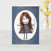 Carte Chiffre d'anniversaire fille avec marguerites (Fleur jaune)