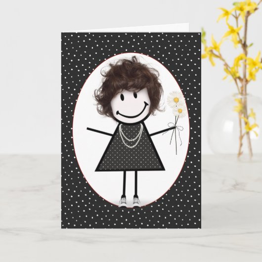 Carte Chiffre d'anniversaire fille pour ami (Fleur jaune)