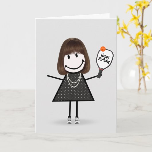 Carte Chiffre de Pickleball Anniversaire (Fleur jaune)