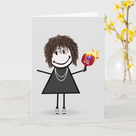 Carte Chiffre de Pickleball Anniversaire (Fleur jaune)