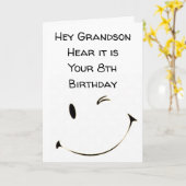 CARTE CHIFFRE DOUBLE *GRANDSON DE LA 8E ANNIVERSAIRE***  (Fleur jaune)