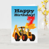 Carte Chiffre jaune 7e anniversaire (Fleur jaune)