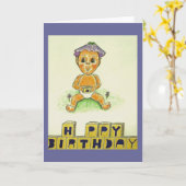 Carte Chiffre orange mignon de joyeux anniversaire (Fleur jaune)