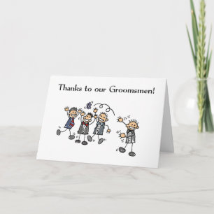 Carte Chiffres de bâton Mariage Merci Groomsmen