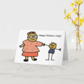 Carte Chiffres de Mère et Enfant pour la Fête des Mères (Fleur jaune)