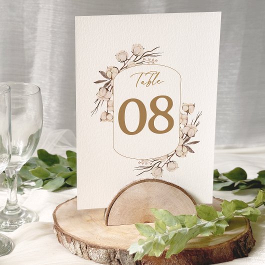Carte Chiffres de table des Mariages floraux en coton ru