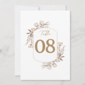 Carte Chiffres de table des Mariages floraux en coton ru (Devant)