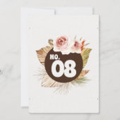 Carte Chiffres de table Rustique Boho Pampas Grass Maria (Devant)