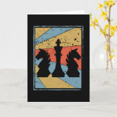 Carte Chiffres d'échecs vintages rétro (Fleur jaune)