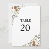 Carte Chiffres du Mariage Boho blanc floral (Devant)