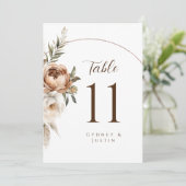 Carte Chiffres du Mariage de la Pampa florale rousse (Debout devant)