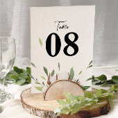 Carte Chiffres du Mariage Rustique Cotton Greenery