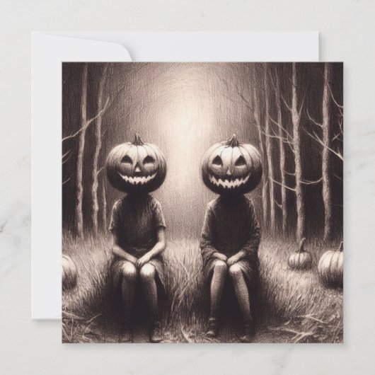 Carte Chiffres Halloween Jack O'Lantern Éffrayant (Devant)