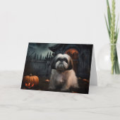 Carte Chih Tzu Halloween effraie (Devant)