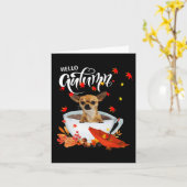 Carte Chihuahua Automne Chien Et Café Automne Jeu De Grâ (Fleur jaune)