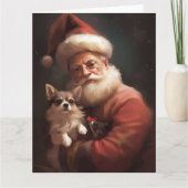 Carte Chihuahua avec Noël Festif du Père Noël (Devant)